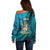 10 July The Bahamas Independence Day Off Shoulder Sweater Bahamian Blue Marlin With Hibiscus - Wonder Print Shop