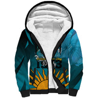 10 July The Bahamas Independence Day Sherpa Hoodie Bahamian Blue Marlin With Hibiscus - Wonder Print Shop