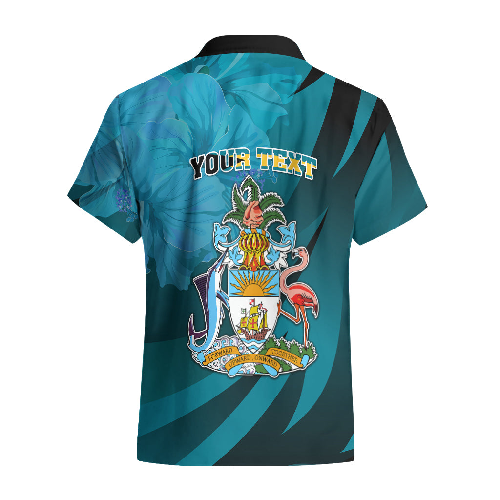 Custom 10 July The Bahamas Independence Day Hawaiian Shirt Bahamian Blue Marlin With Hibiscus - Wonder Print Shop