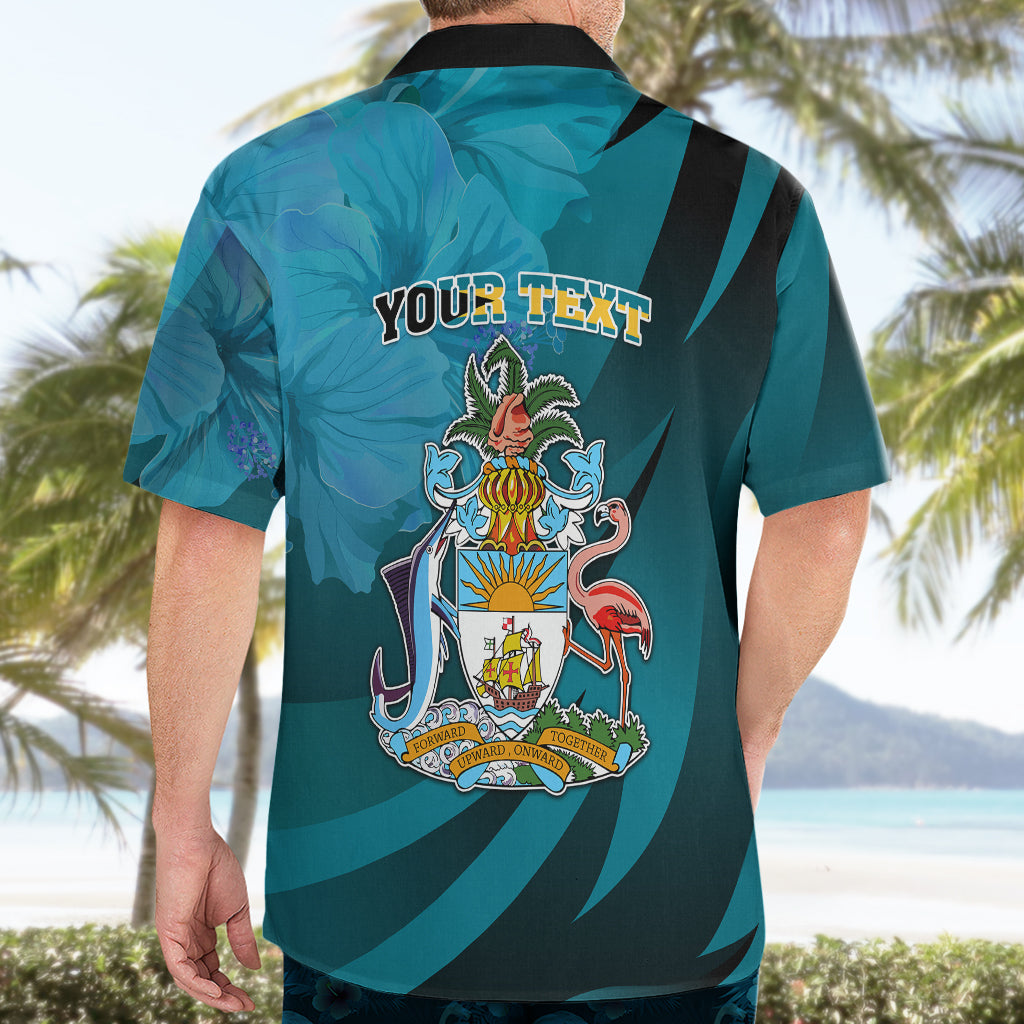 Custom 10 July The Bahamas Independence Day Hawaiian Shirt Bahamian Blue Marlin With Hibiscus - Wonder Print Shop