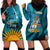 Custom 10 July The Bahamas Independence Day Hoodie Dress Bahamian Blue Marlin With Hibiscus - Wonder Print Shop