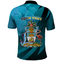 Custom 10 July The Bahamas Independence Day Polo Shirt Bahamian Blue Marlin With Hibiscus - Wonder Print Shop
