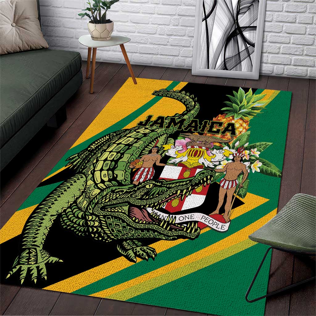 Jamaica Crocodile Area Rug Pineapple Tropical Style - Wonder Print Shop