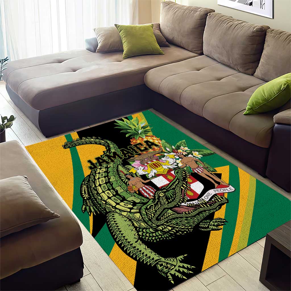 Jamaica Crocodile Area Rug Pineapple Tropical Style - Wonder Print Shop