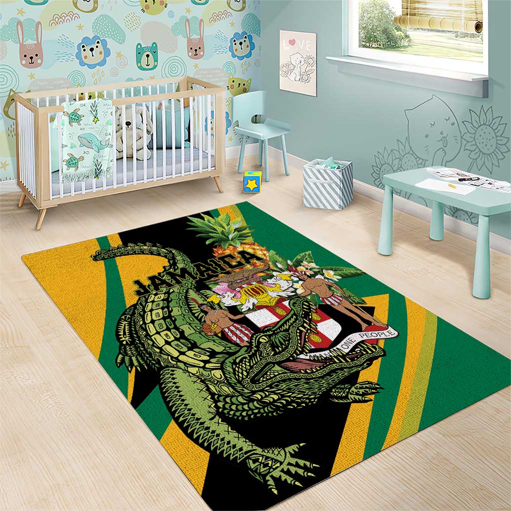 Jamaica Crocodile Area Rug Pineapple Tropical Style - Wonder Print Shop