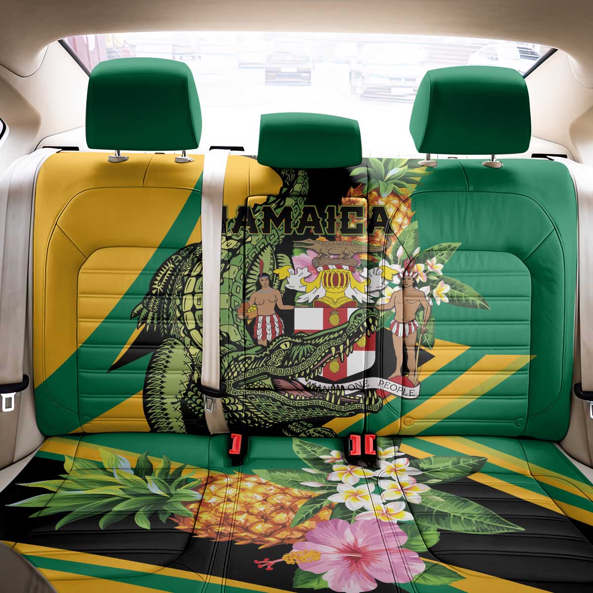 Jamaica Crocodile Back Car Seat Cover Pineapple Tropical Style - Wonder Print Shop