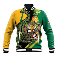 Personalized Jamaica Crocodile Baseball Jacket Pineapple Tropical Style - Wonder Print Shop