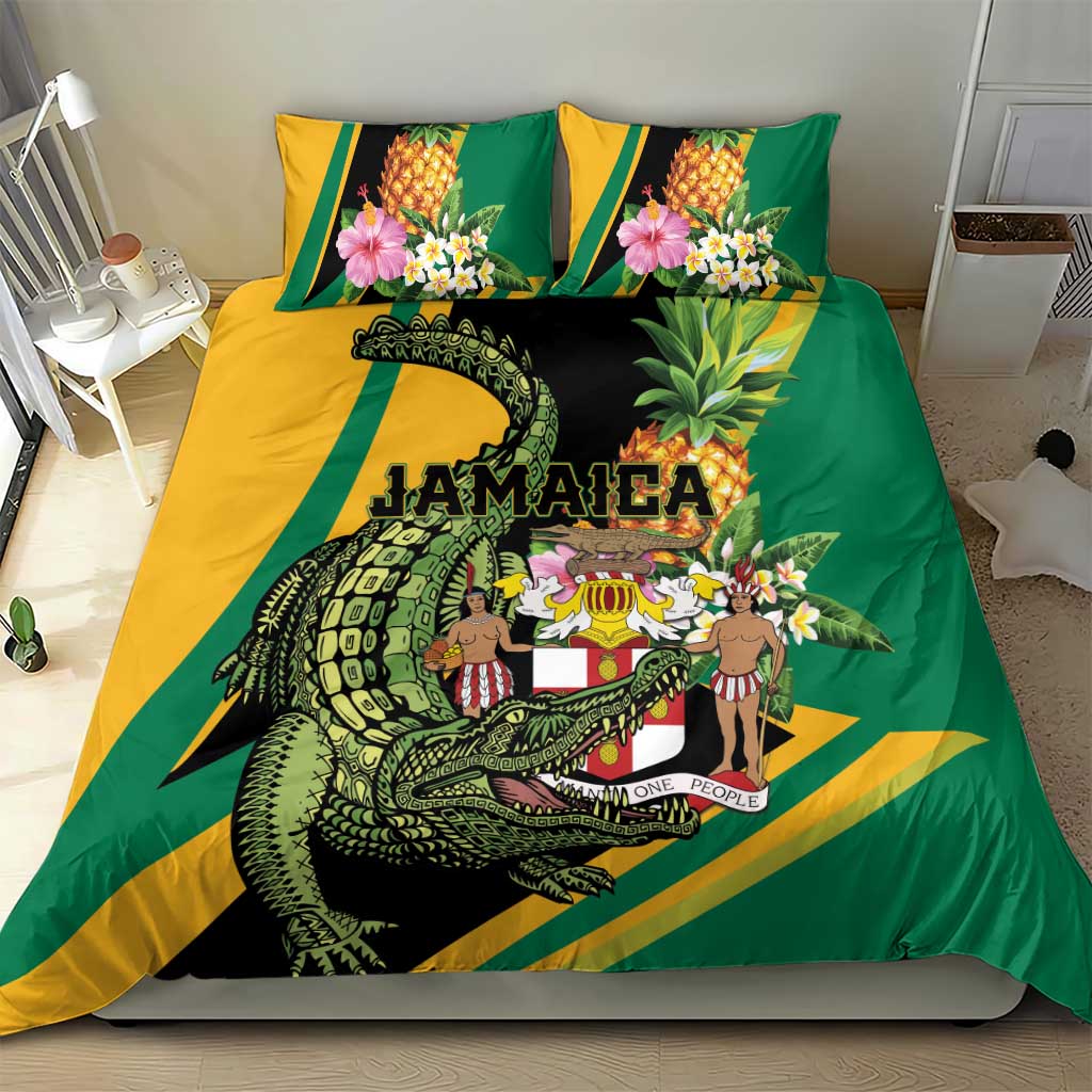 Jamaica Crocodile Bedding Set Pineapple Tropical Style - Wonder Print Shop