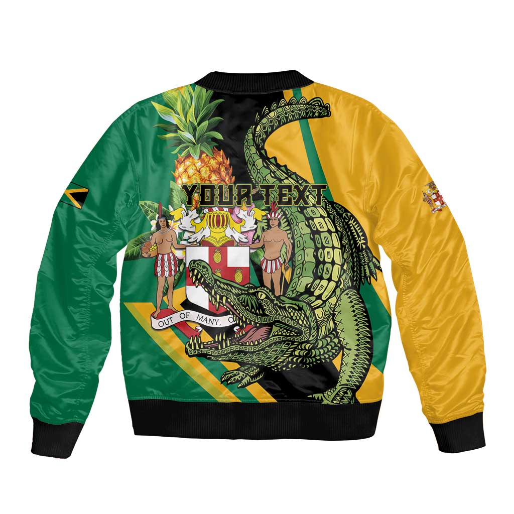 Personalized Jamaica Crocodile Bomber Jacket Pineapple Tropical Style - Wonder Print Shop