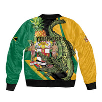 Personalized Jamaica Crocodile Bomber Jacket Pineapple Tropical Style - Wonder Print Shop