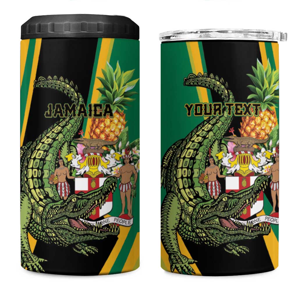 Personalized Jamaica Crocodile 4 in 1 Can Cooler Tumbler Pineapple Tropical Style - Wonder Print Shop