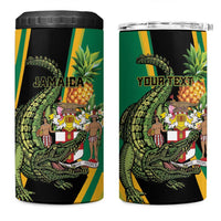 Personalized Jamaica Crocodile 4 in 1 Can Cooler Tumbler Pineapple Tropical Style - Wonder Print Shop