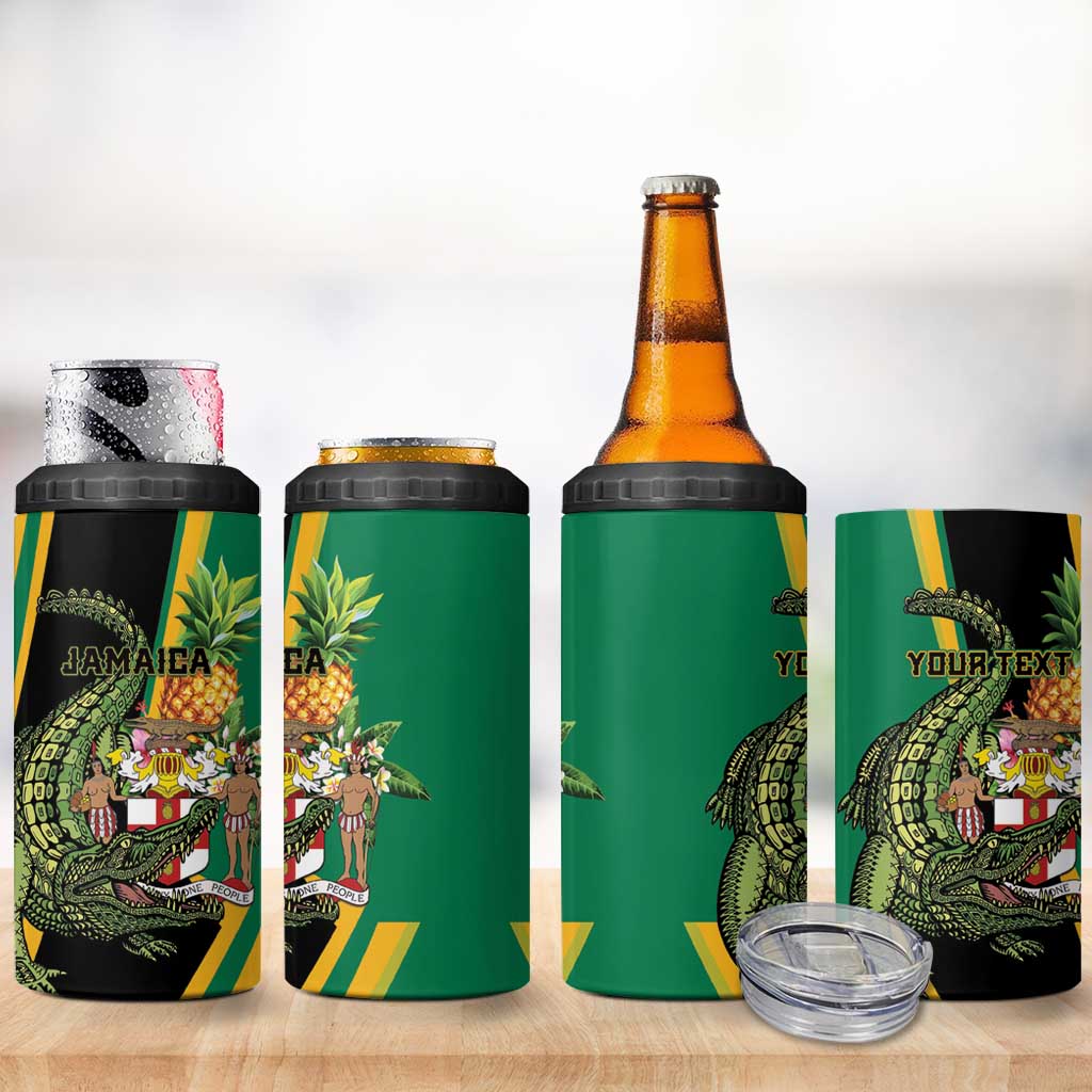 Personalized Jamaica Crocodile 4 in 1 Can Cooler Tumbler Pineapple Tropical Style - Wonder Print Shop