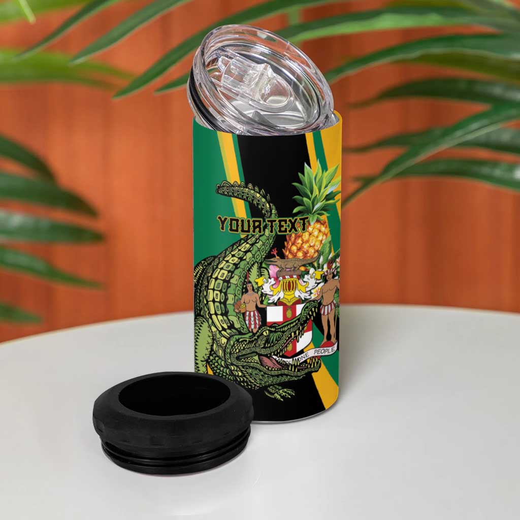 Personalized Jamaica Crocodile 4 in 1 Can Cooler Tumbler Pineapple Tropical Style - Wonder Print Shop
