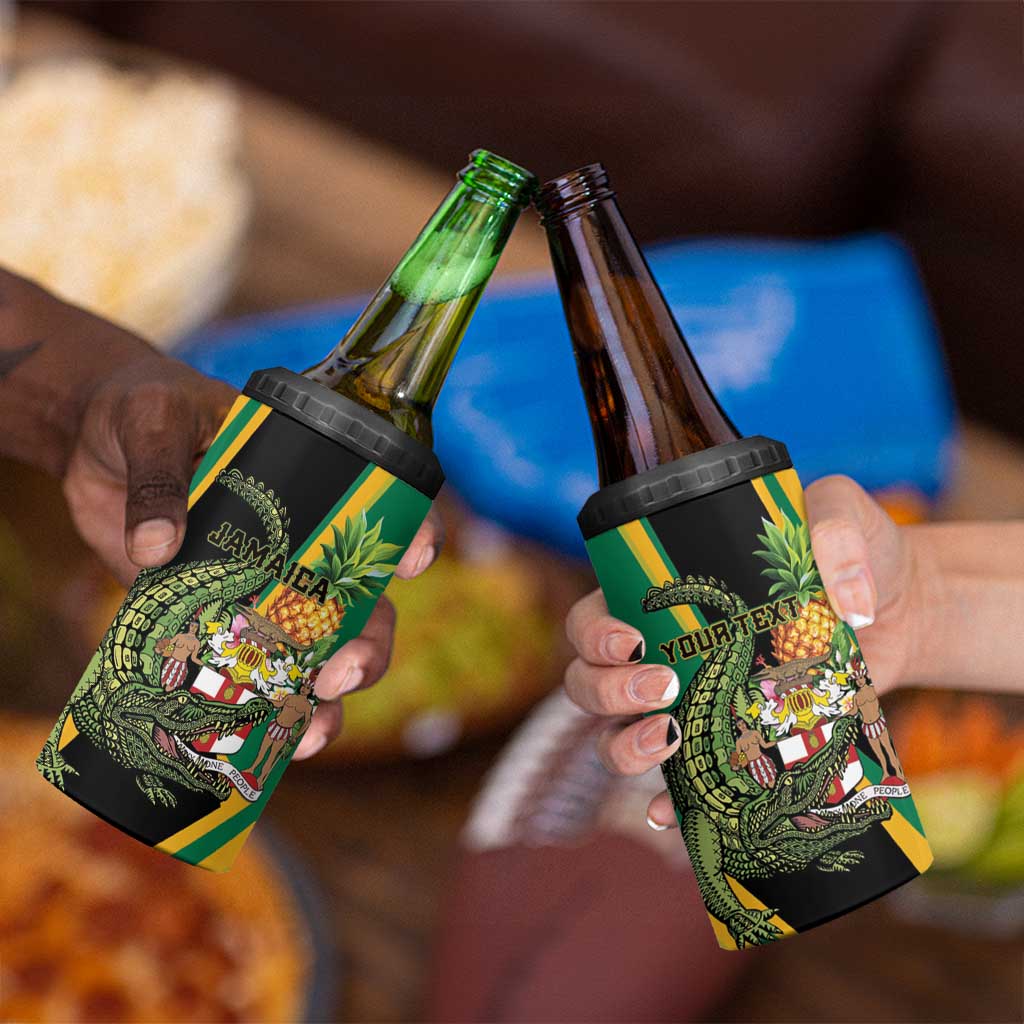 Personalized Jamaica Crocodile 4 in 1 Can Cooler Tumbler Pineapple Tropical Style - Wonder Print Shop