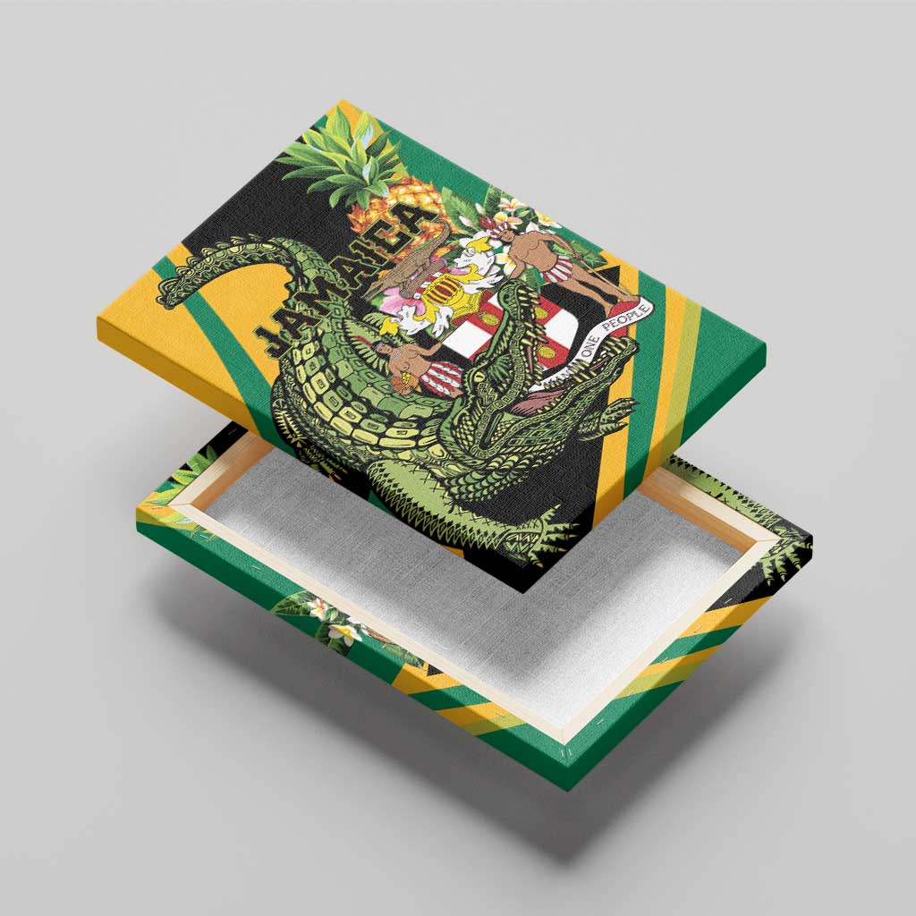 Jamaica Crocodile Canvas Wall Art Pineapple Tropical Style - Wonder Print Shop