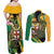 Personalized Jamaica Crocodile Couples Matching Off Shoulder Maxi Dress and Long Sleeve Button Shirt Pineapple Tropical Style - Wonder Print Shop