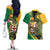 Personalized Jamaica Crocodile Couples Matching Off The Shoulder Long Sleeve Dress and Hawaiian Shirt Pineapple Tropical Style - Wonder Print Shop