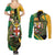 Personalized Jamaica Crocodile Couples Matching Summer Maxi Dress and Long Sleeve Button Shirt Pineapple Tropical Style - Wonder Print Shop
