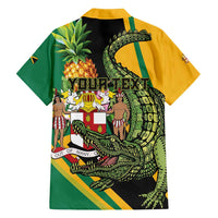 Personalized Jamaica Crocodile Family Matching Long Sleeve Bodycon Dress and Hawaiian Shirt Pineapple Tropical Style - Wonder Print Shop
