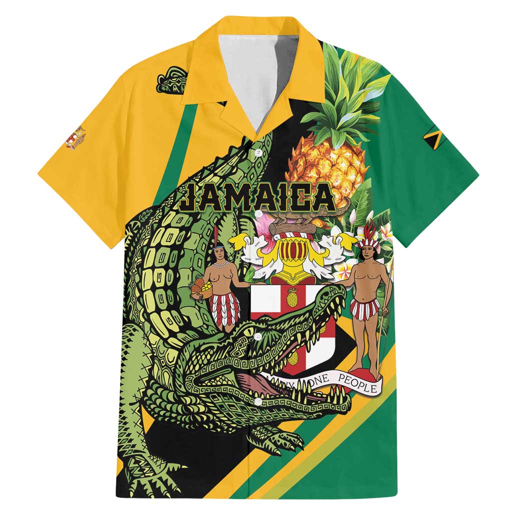 Personalized Jamaica Crocodile Family Matching Mermaid Dress and Hawaiian Shirt Pineapple Tropical Style - Wonder Print Shop