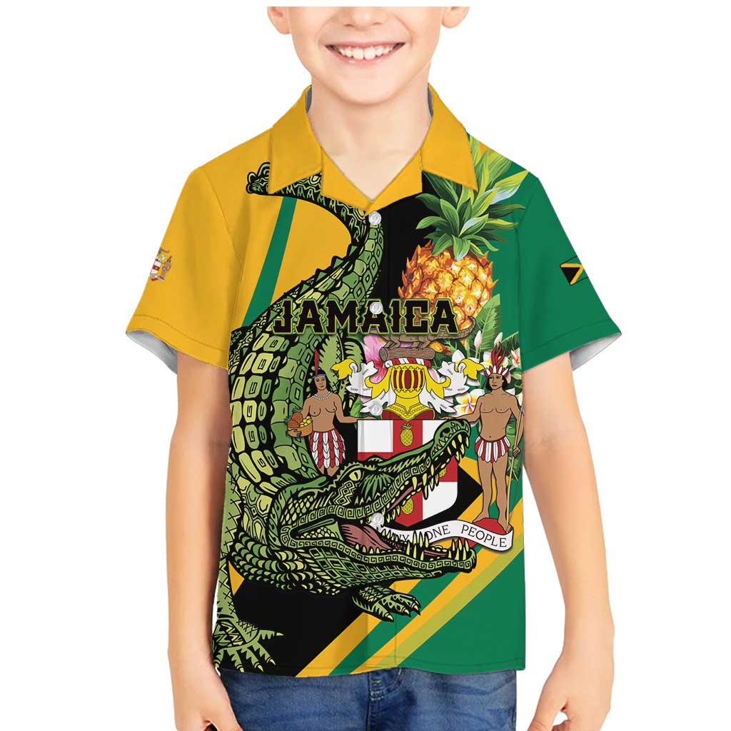 Personalized Jamaica Crocodile Family Matching Mermaid Dress and Hawaiian Shirt Pineapple Tropical Style - Wonder Print Shop