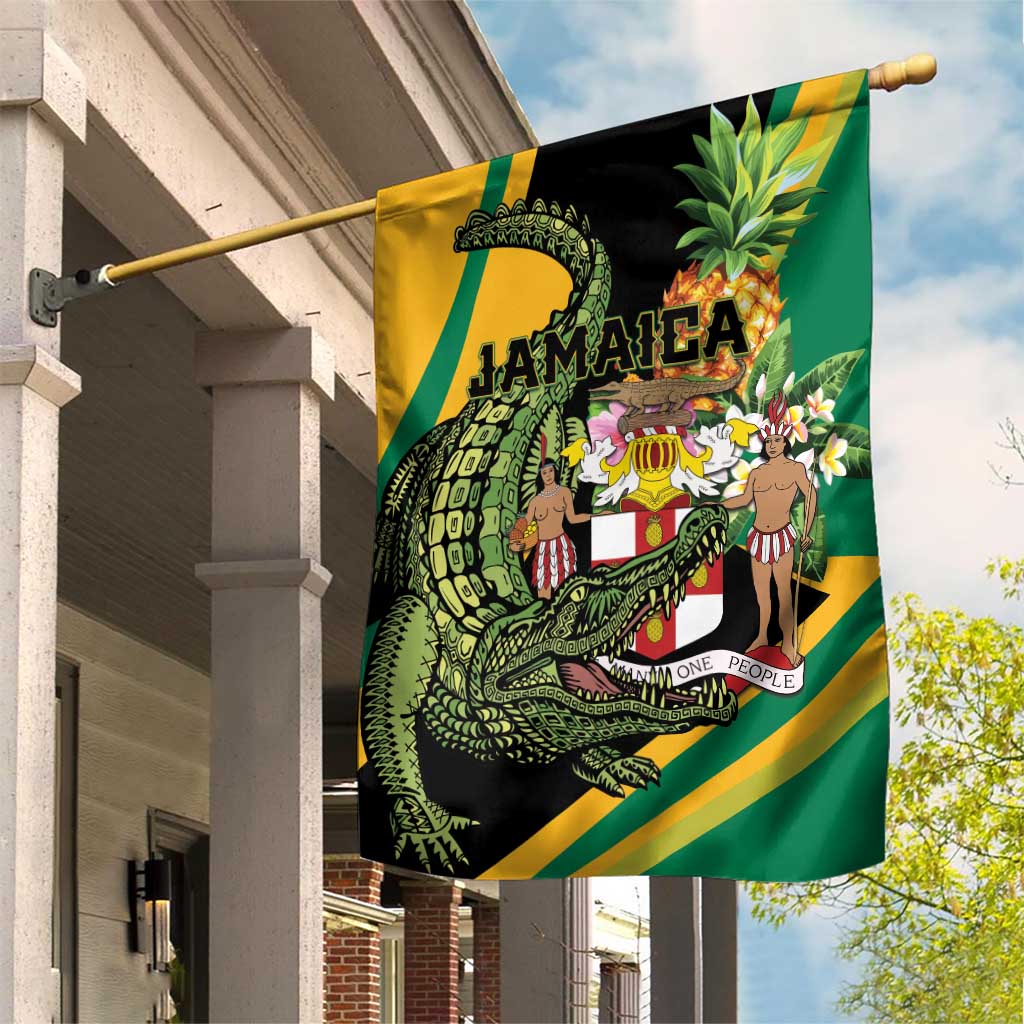 Jamaica Crocodile Garden Flag Pineapple Tropical Style - Wonder Print Shop