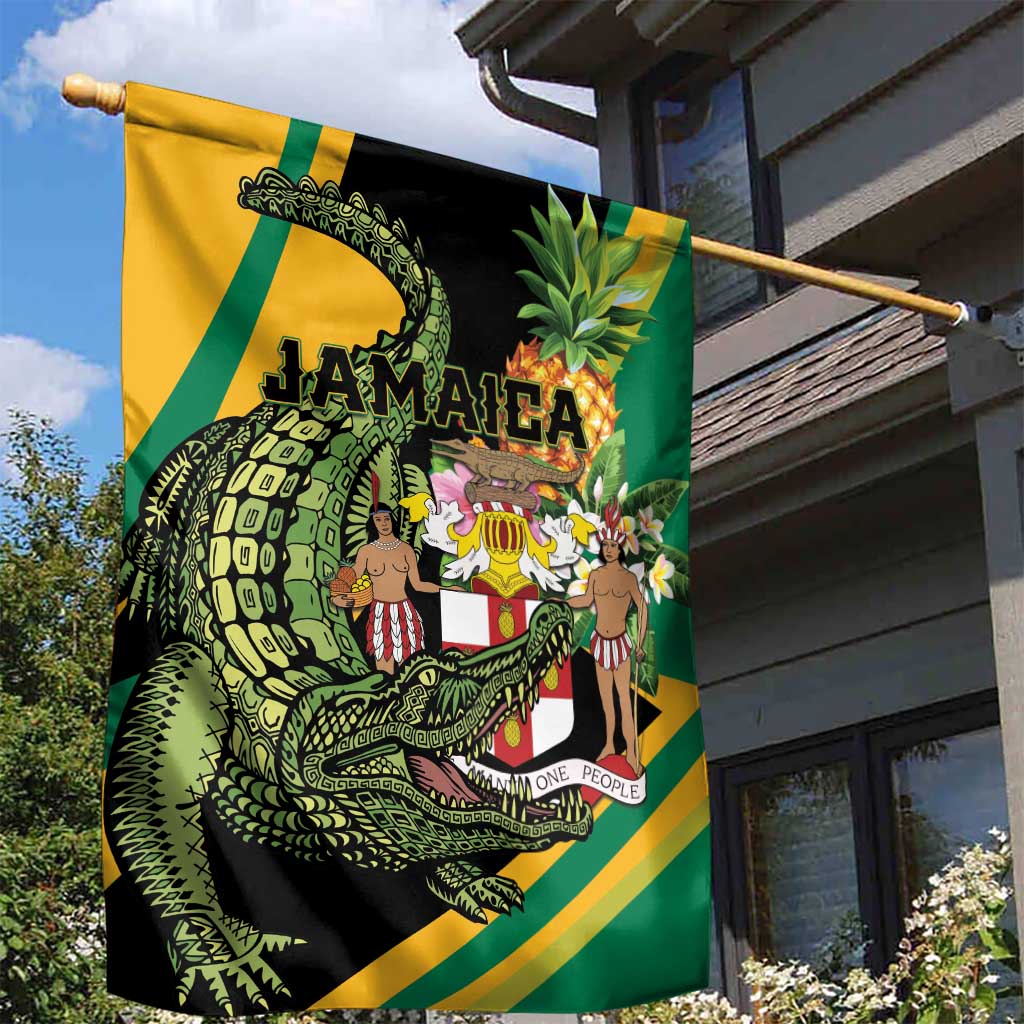 Jamaica Crocodile Garden Flag Pineapple Tropical Style - Wonder Print Shop