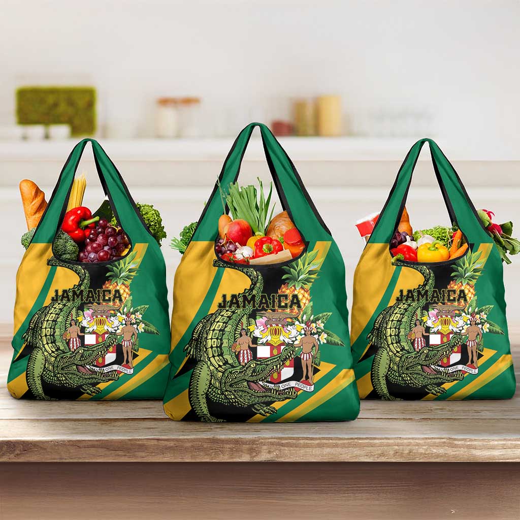 Jamaica Crocodile Grocery Bag Pineapple Tropical Style - Wonder Print Shop