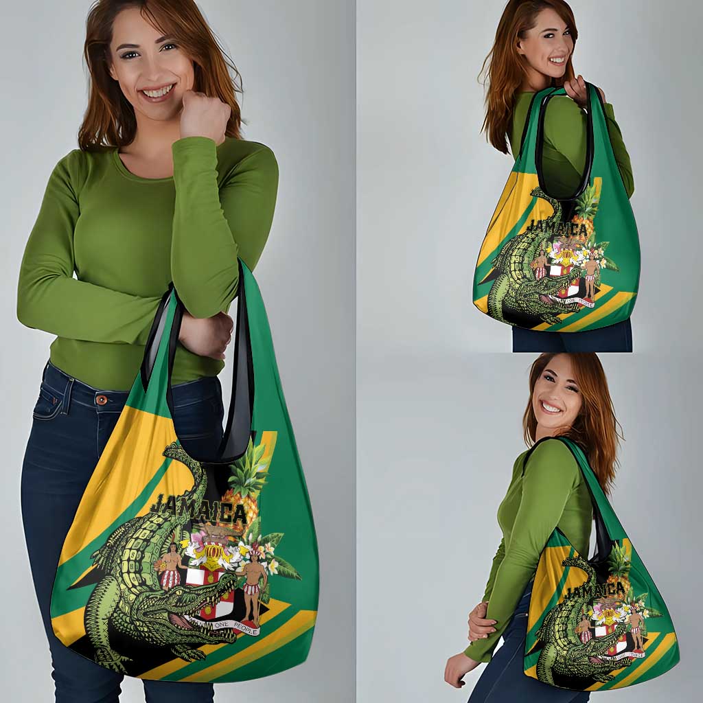 Jamaica Crocodile Grocery Bag Pineapple Tropical Style - Wonder Print Shop