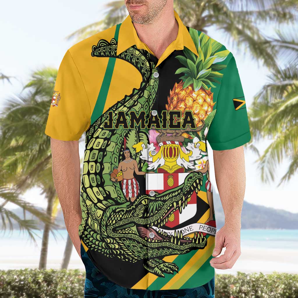 Personalized Jamaica Crocodile Hawaiian Shirt Pineapple Tropical Style - Wonder Print Shop