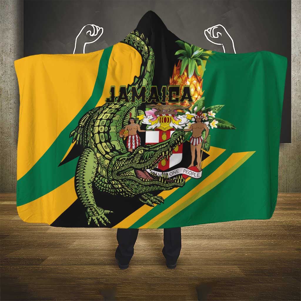 Jamaica Crocodile Hooded Blanket Pineapple Tropical Style - Wonder Print Shop