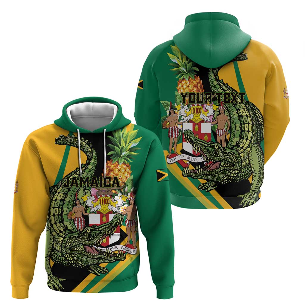 Personalized Jamaica Crocodile Hoodie Pineapple Tropical Style - Wonder Print Shop