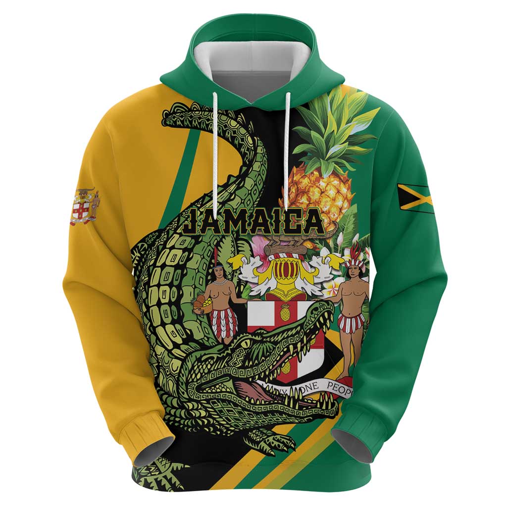 Personalized Jamaica Crocodile Hoodie Pineapple Tropical Style - Wonder Print Shop