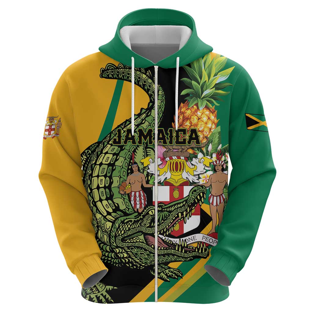 Personalized Jamaica Crocodile Hoodie Pineapple Tropical Style - Wonder Print Shop