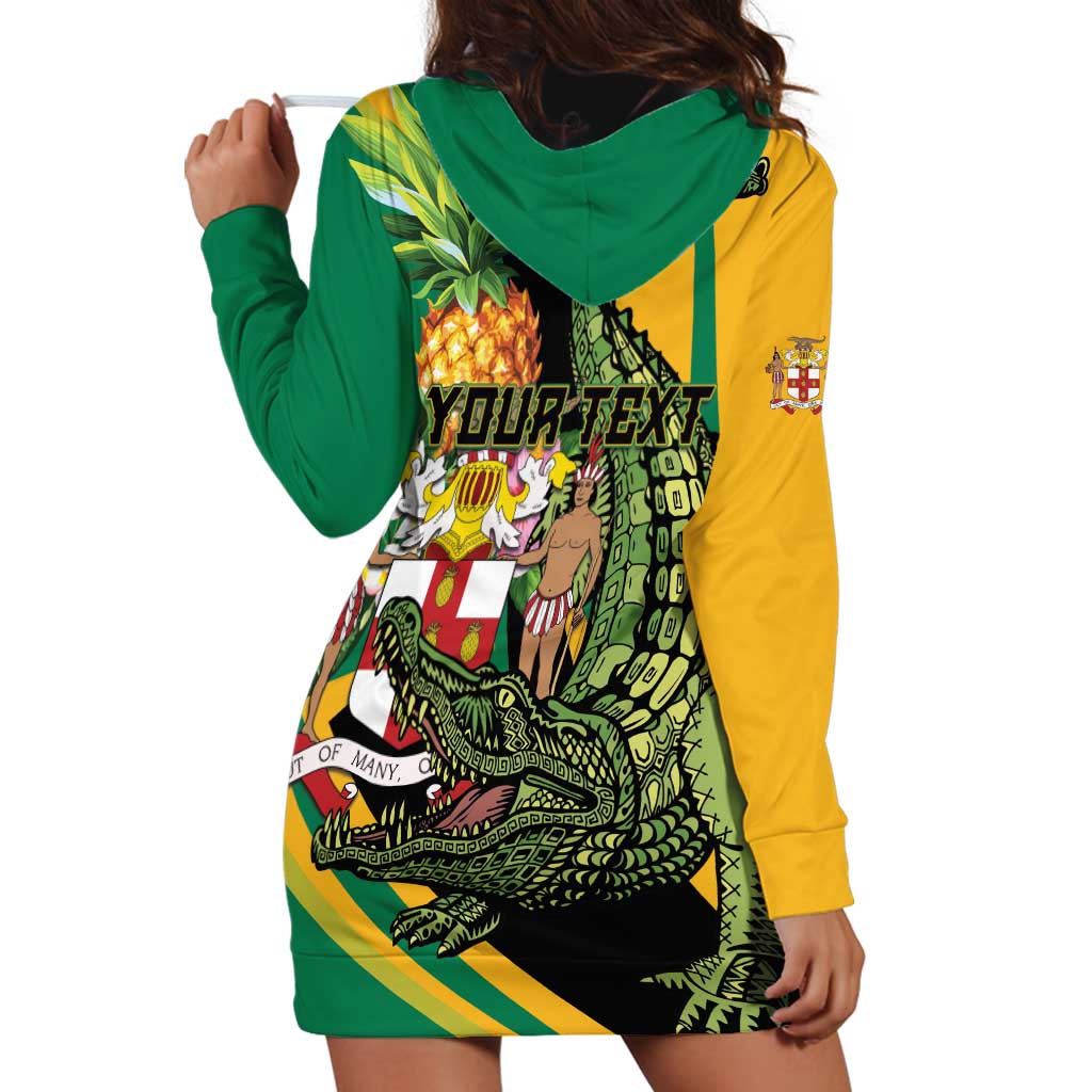 Personalized Jamaica Crocodile Hoodie Dress Pineapple Tropical Style - Wonder Print Shop
