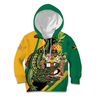 Personalized Jamaica Crocodile Kid Hoodie Pineapple Tropical Style - Wonder Print Shop