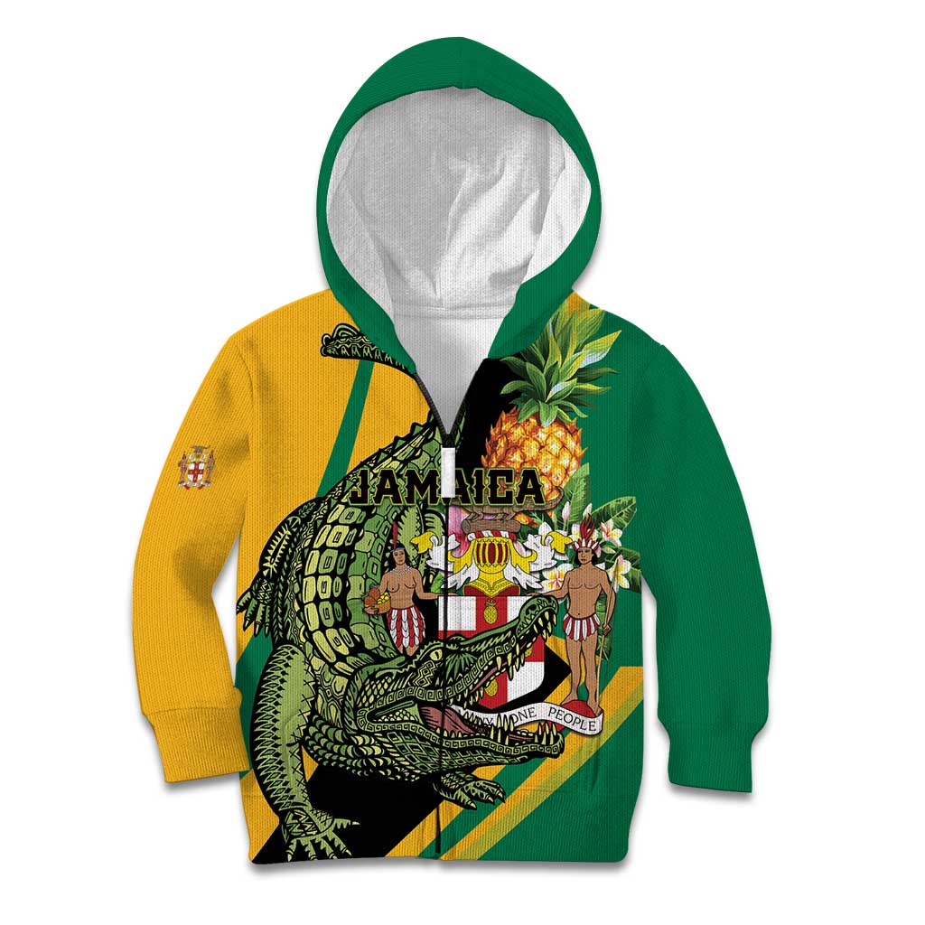 Personalized Jamaica Crocodile Kid Hoodie Pineapple Tropical Style - Wonder Print Shop
