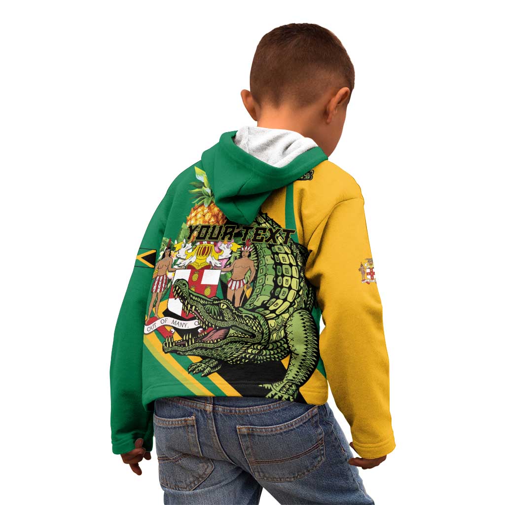 Personalized Jamaica Crocodile Kid Hoodie Pineapple Tropical Style - Wonder Print Shop