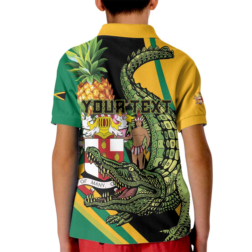 Personalized Jamaica Crocodile Kid Polo Shirt Pineapple Tropical Style - Wonder Print Shop