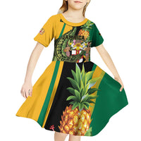 Personalized Jamaica Crocodile Kid Short Sleeve Dress Pineapple Tropical Style - Wonder Print Shop