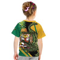 Personalized Jamaica Crocodile Kid T Shirt Pineapple Tropical Style - Wonder Print Shop