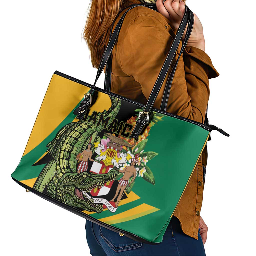 Jamaica Crocodile Leather Tote Bag Pineapple Tropical Style - Wonder Print Shop