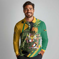 Personalized Jamaica Crocodile Long Sleeve Polo Shirt Pineapple Tropical Style - Wonder Print Shop