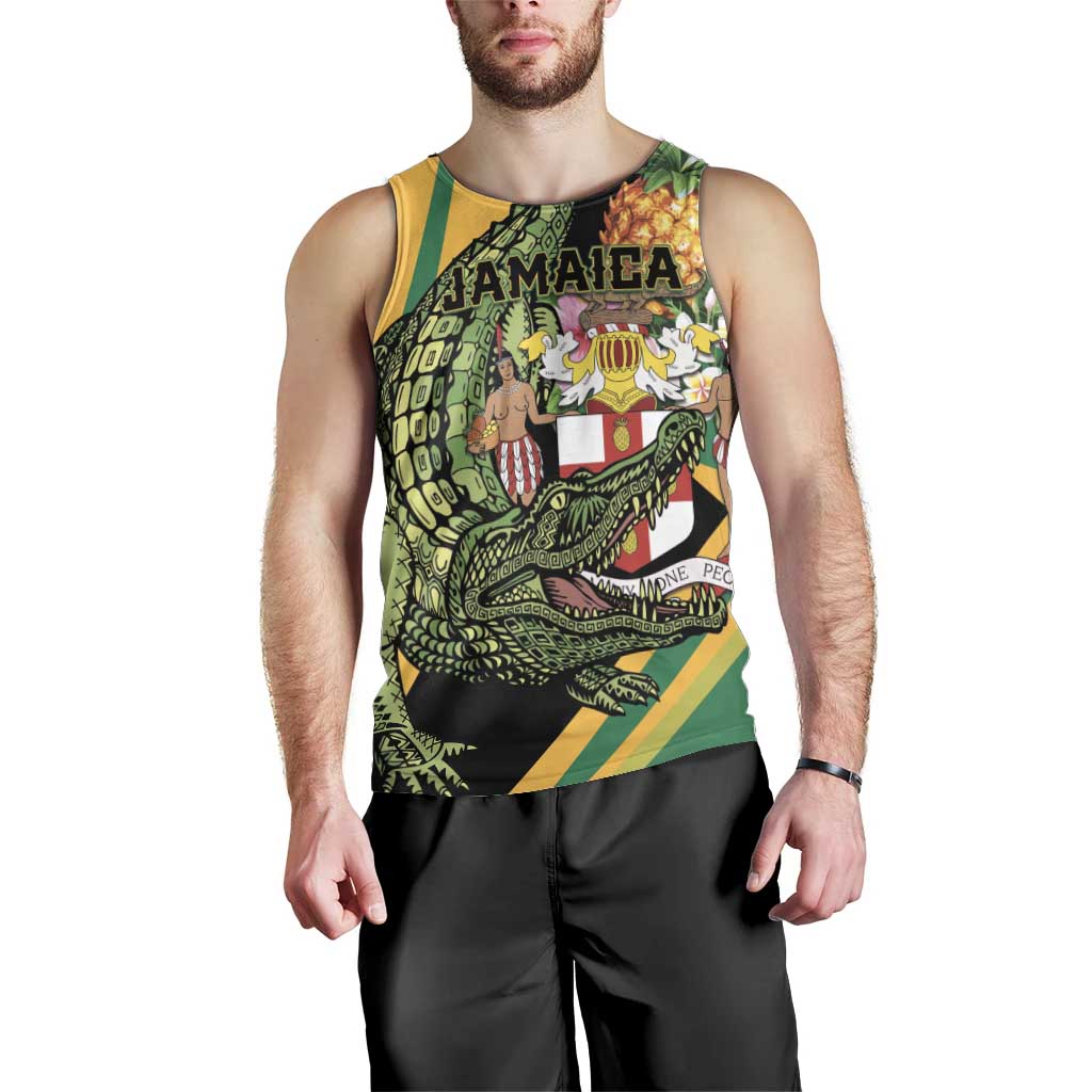 Personalized Jamaica Crocodile Men Tank Top Pineapple Tropical Style - Wonder Print Shop