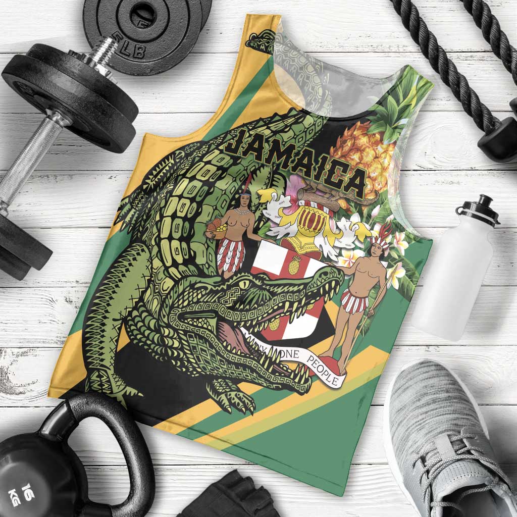 Personalized Jamaica Crocodile Men Tank Top Pineapple Tropical Style - Wonder Print Shop