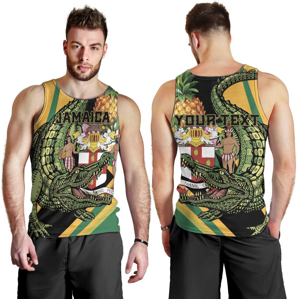 Personalized Jamaica Crocodile Men Tank Top Pineapple Tropical Style - Wonder Print Shop