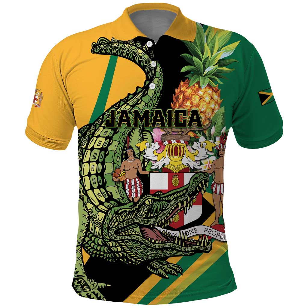 Personalized Jamaica Crocodile Polo Shirt Pineapple Tropical Style - Wonder Print Shop