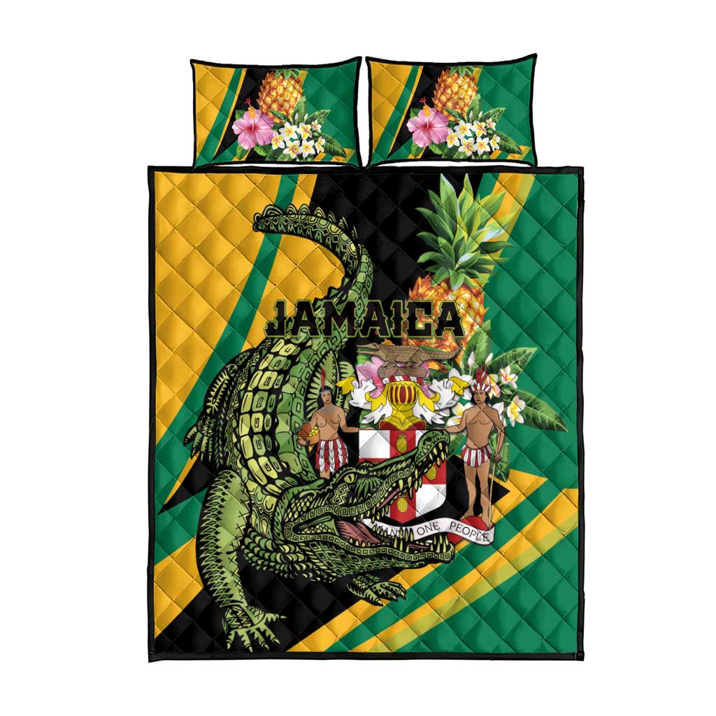 Jamaica Crocodile Quilt Bed Set Pineapple Tropical Style - Wonder Print Shop