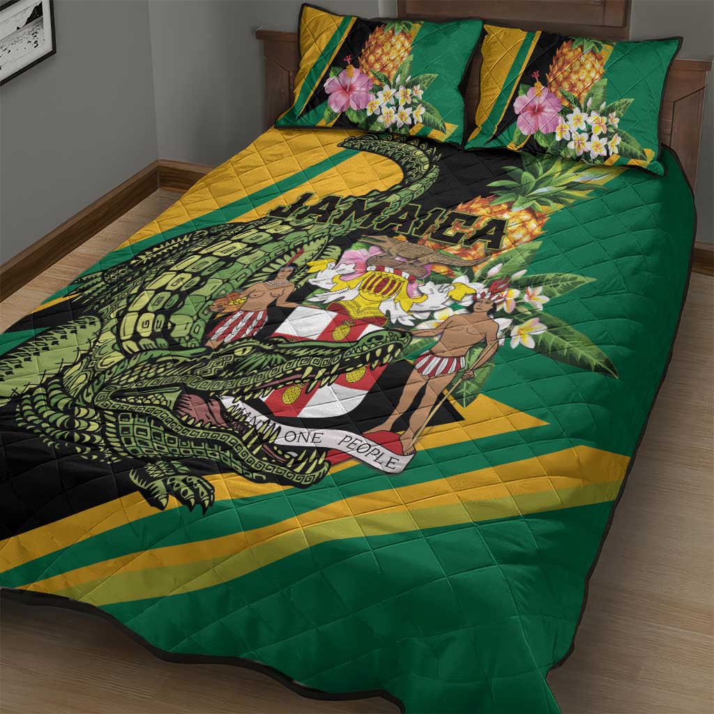 Jamaica Crocodile Quilt Bed Set Pineapple Tropical Style - Wonder Print Shop